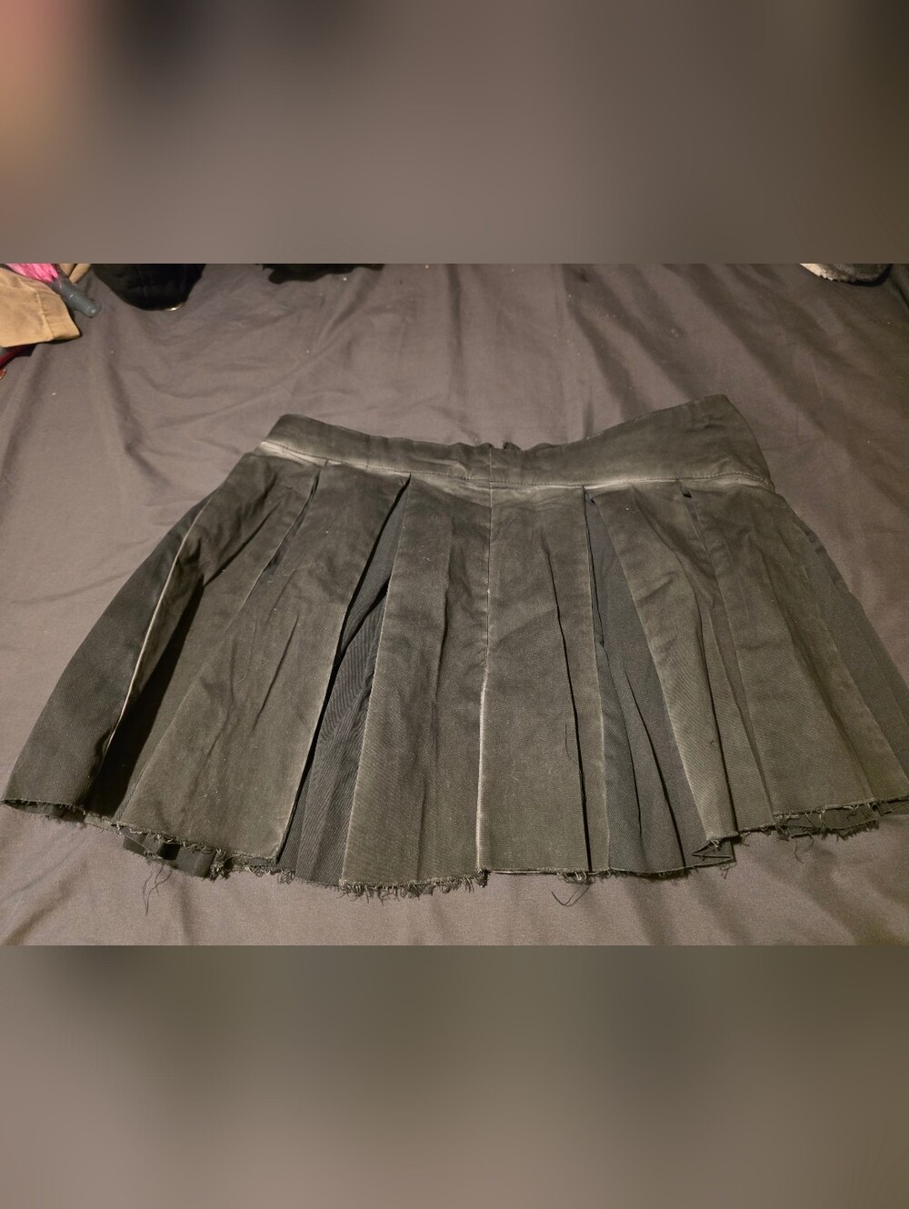 Black Pleated Mini Skirt By DARKER WAVES